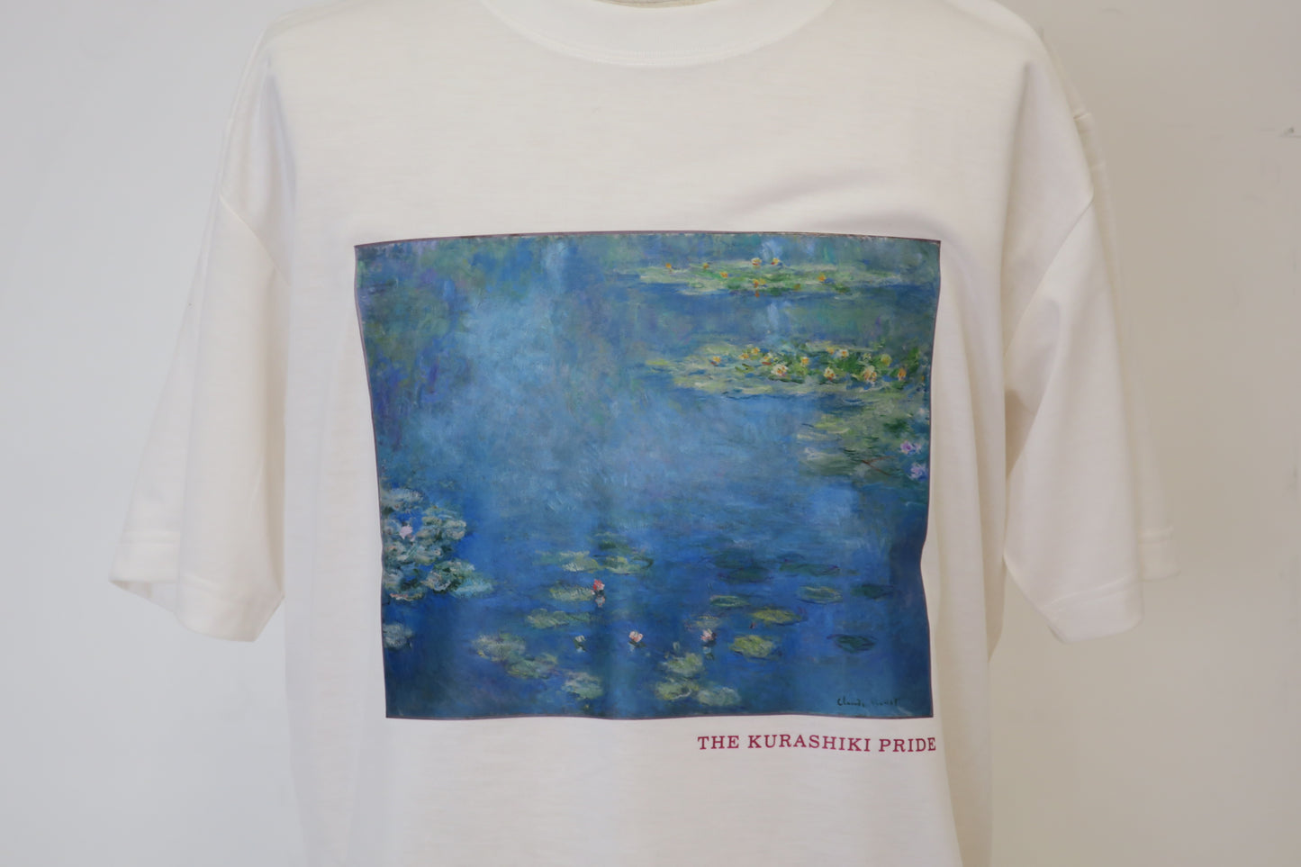 T-shirts printed on recycled fabric with Monet's Waterlilies Limited of 30 from the Ohara Museum of Art Japan