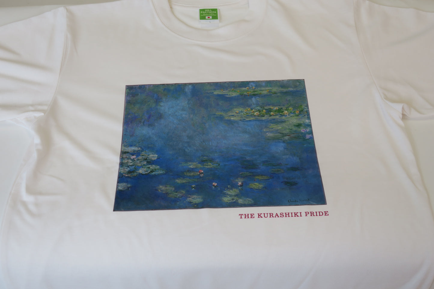 T-shirts printed on recycled fabric with Monet's Waterlilies Limited of 30 from the Ohara Museum of Art Japan