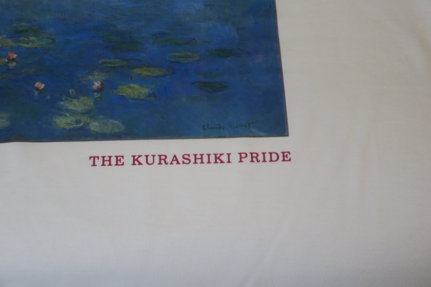 T-shirts printed on recycled fabric with Monet's Waterlilies Limited of 30 from the Ohara Museum of Art Japan