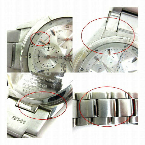 WIRED SEIKO Watch chronograph analog date 7T92-0GB5 Used in Japan