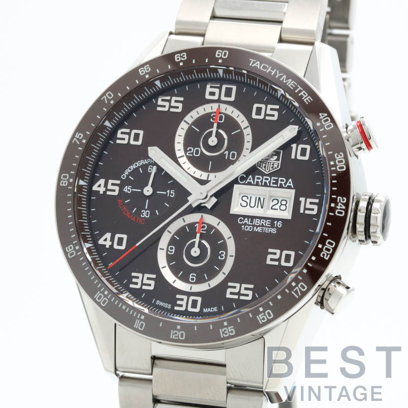 Mint TAG Heuer Watch Carrera Caliber 16 Chronograph Men's Brown Ceramic Used JPN