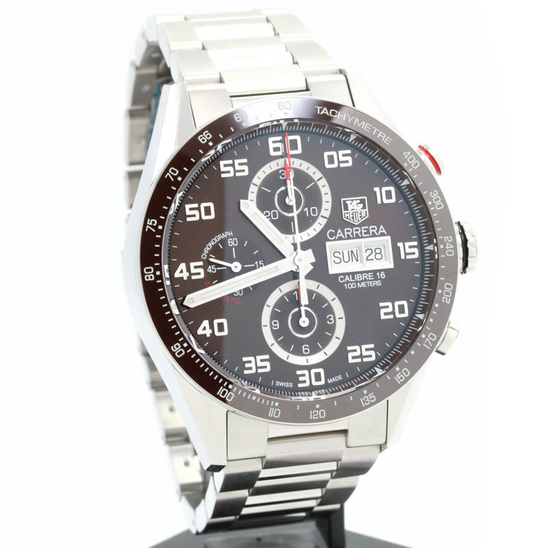 Mint TAG Heuer Watch Carrera Caliber 16 Chronograph Men's Brown Ceramic Used JPN
