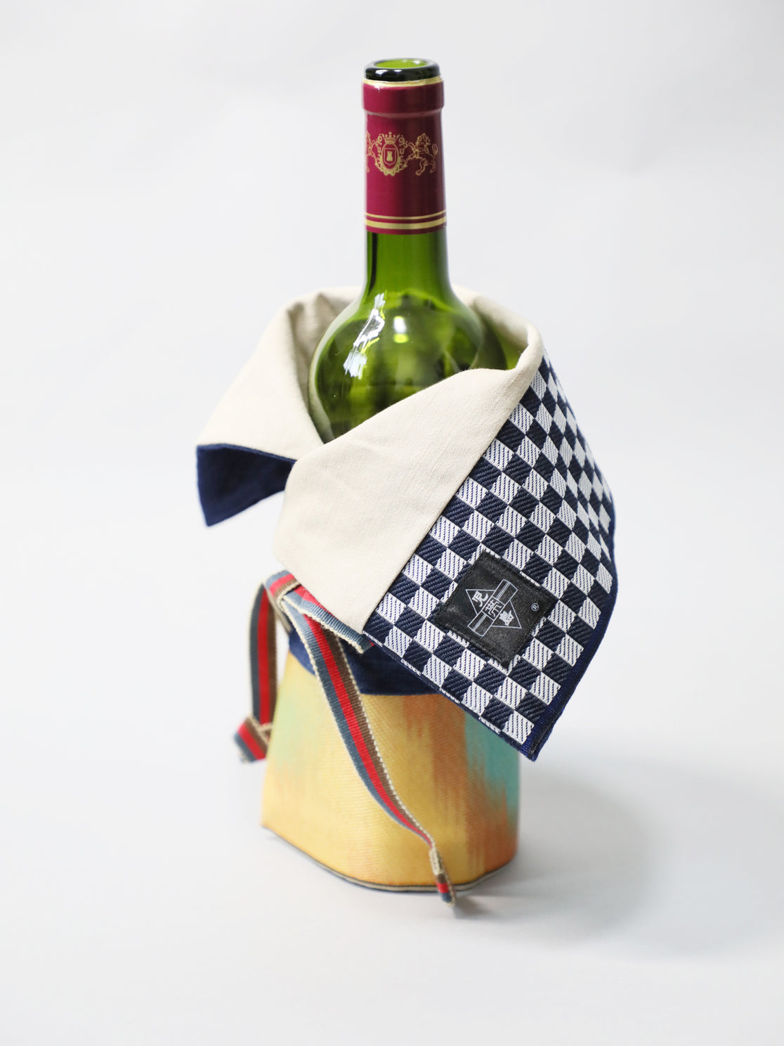 Sake Bottle Cover Sleeve (reversible) Ichimatsu checkered pattern Japan