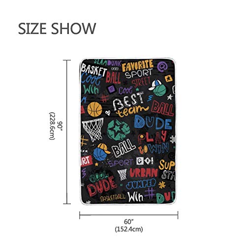 LUYISI Single Double English Letters Basketball Printed Emoji Double Blanket New