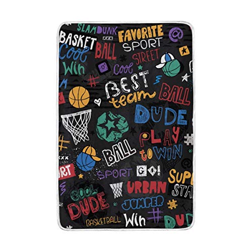 LUYISI Single Double English Letters Basketball Printed Emoji Double Blanket New