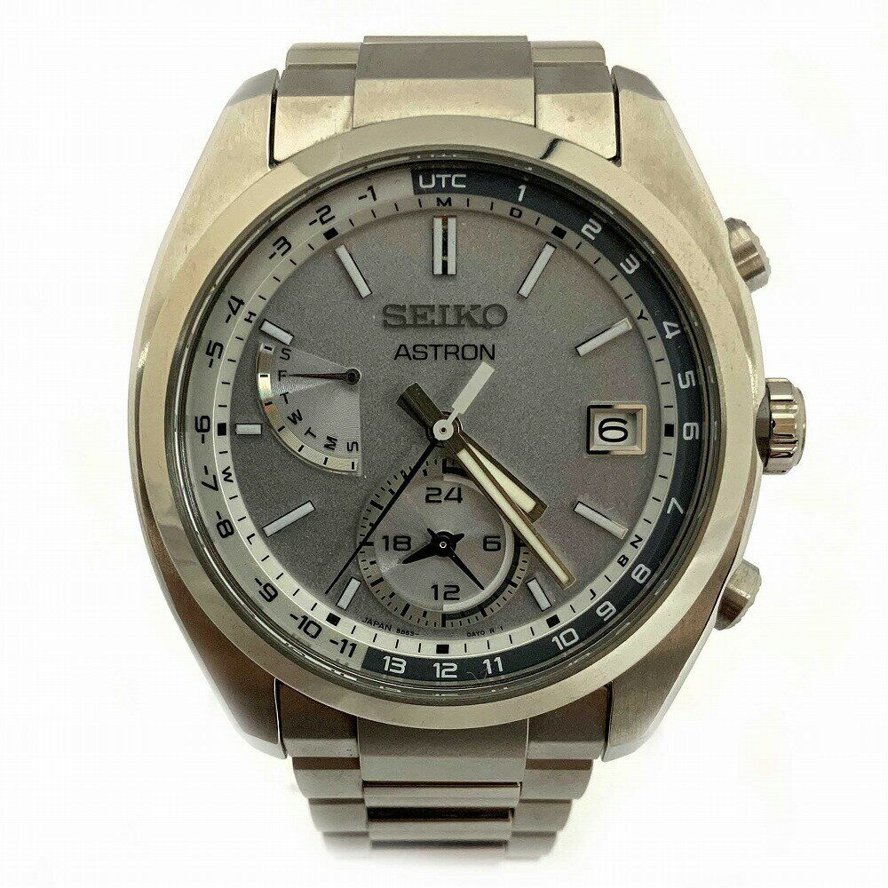 Seiko Watch Astron SBXY009 titanium solar radio men's silver dial