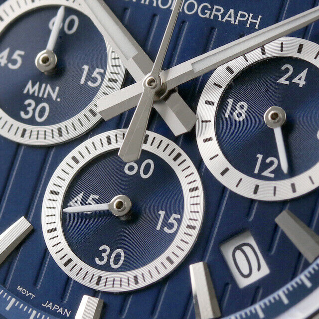 Near Mint Seiko Watch Chronograph Blue Dial Quartz SBTR033 Used in Japan