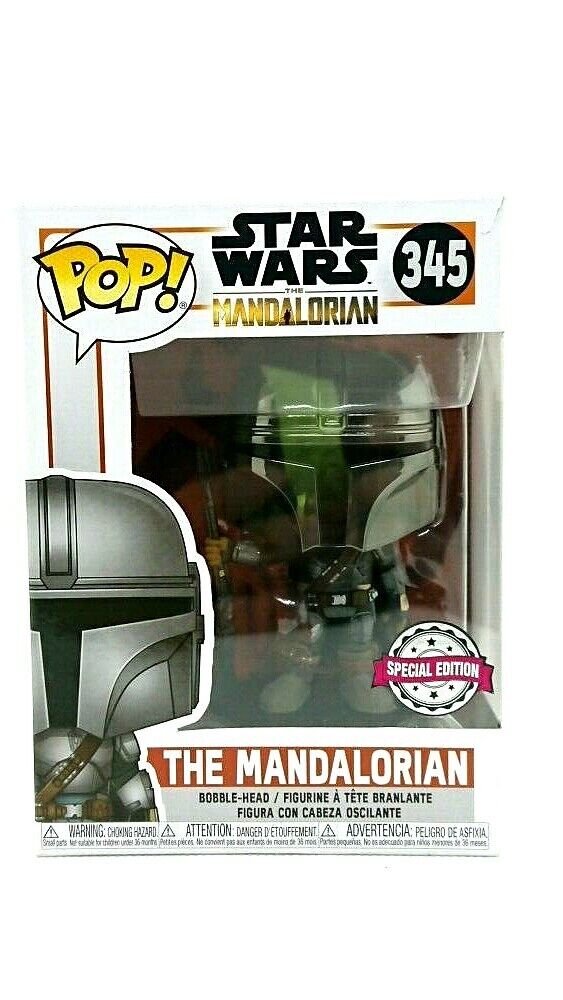 FUNKO POP 345 Limited Edition Mandalorian Metallic Version From Japan