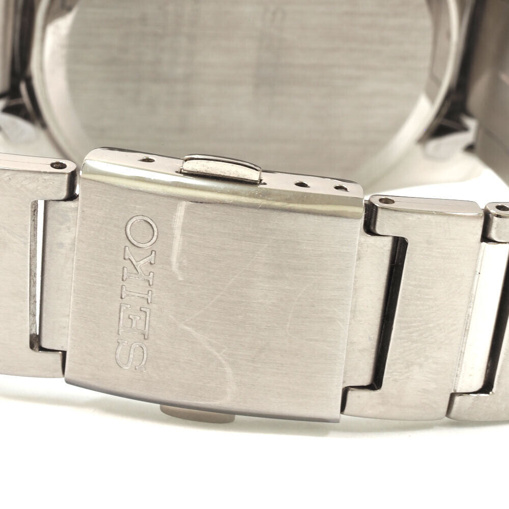 Seiko Watch Chronograph Spirit Solar Silver x Black SBPY119 SS Used in Japan