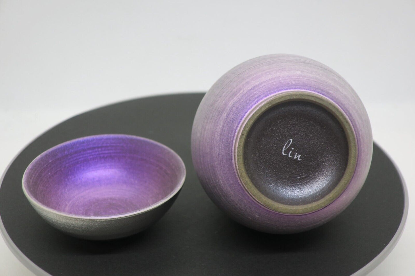 Rare Tokkuri (purple) and sake cup (purple) Made in ARITA Japan