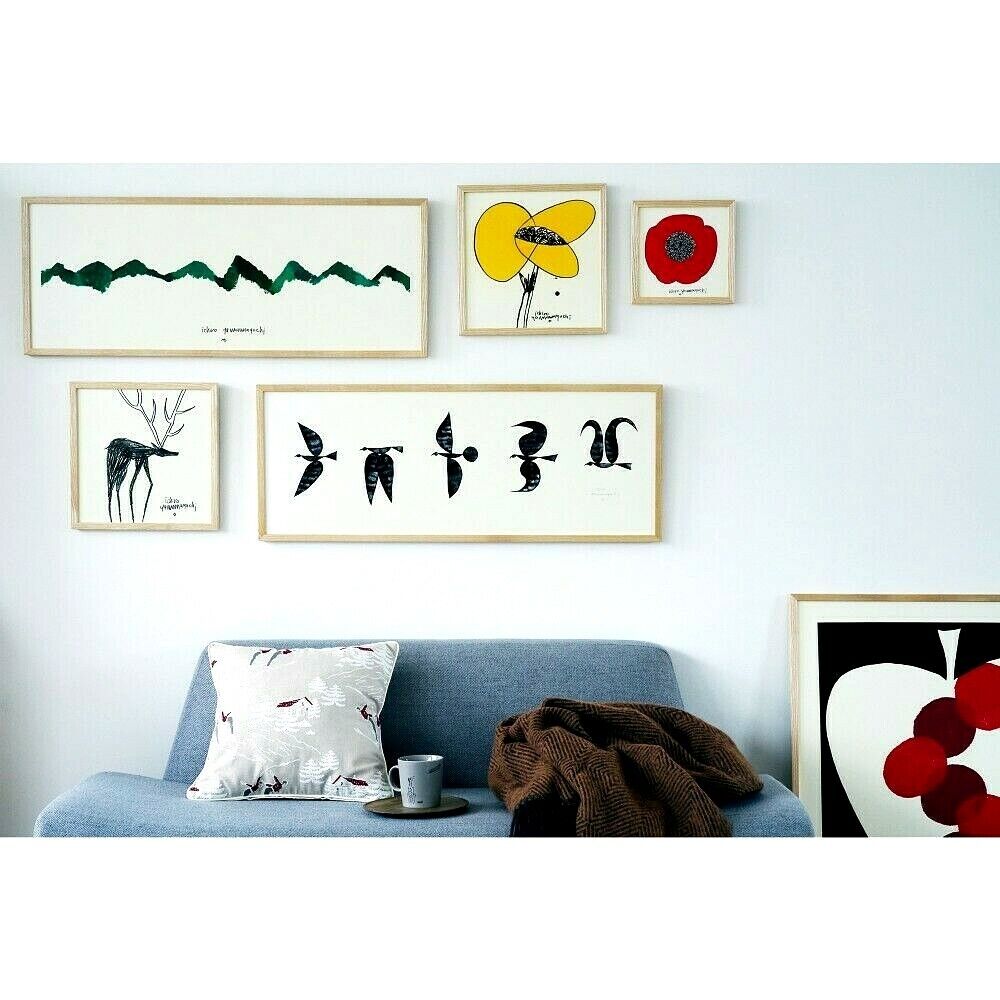 Art Poster Hana face red Creation by Ichiro Yamaguchi From Japan