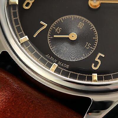 Near Mint KUOE Watch Leather Belt Black Dial OLD SMITH 90-001 Used in Japan