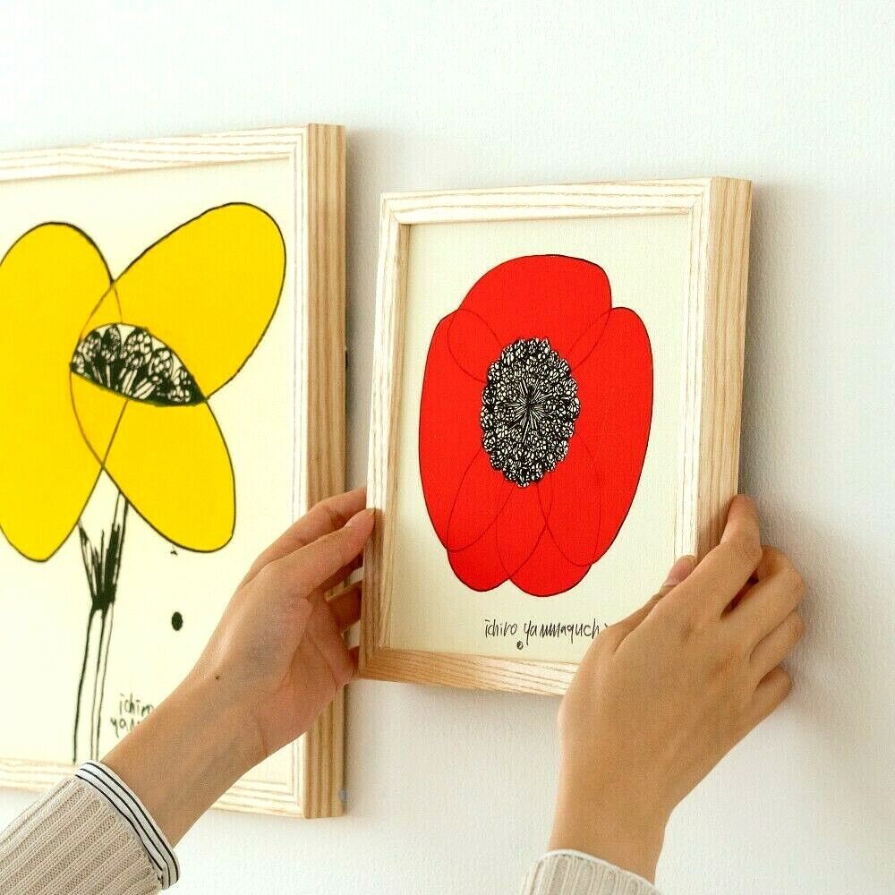Art Poster Hana face red Creation by Ichiro Yamaguchi From Japan