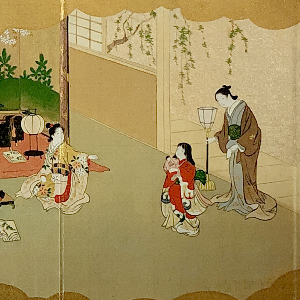 New Mini folding screen Hinamatsuri Japanese masterpiece From Kyoto Japan