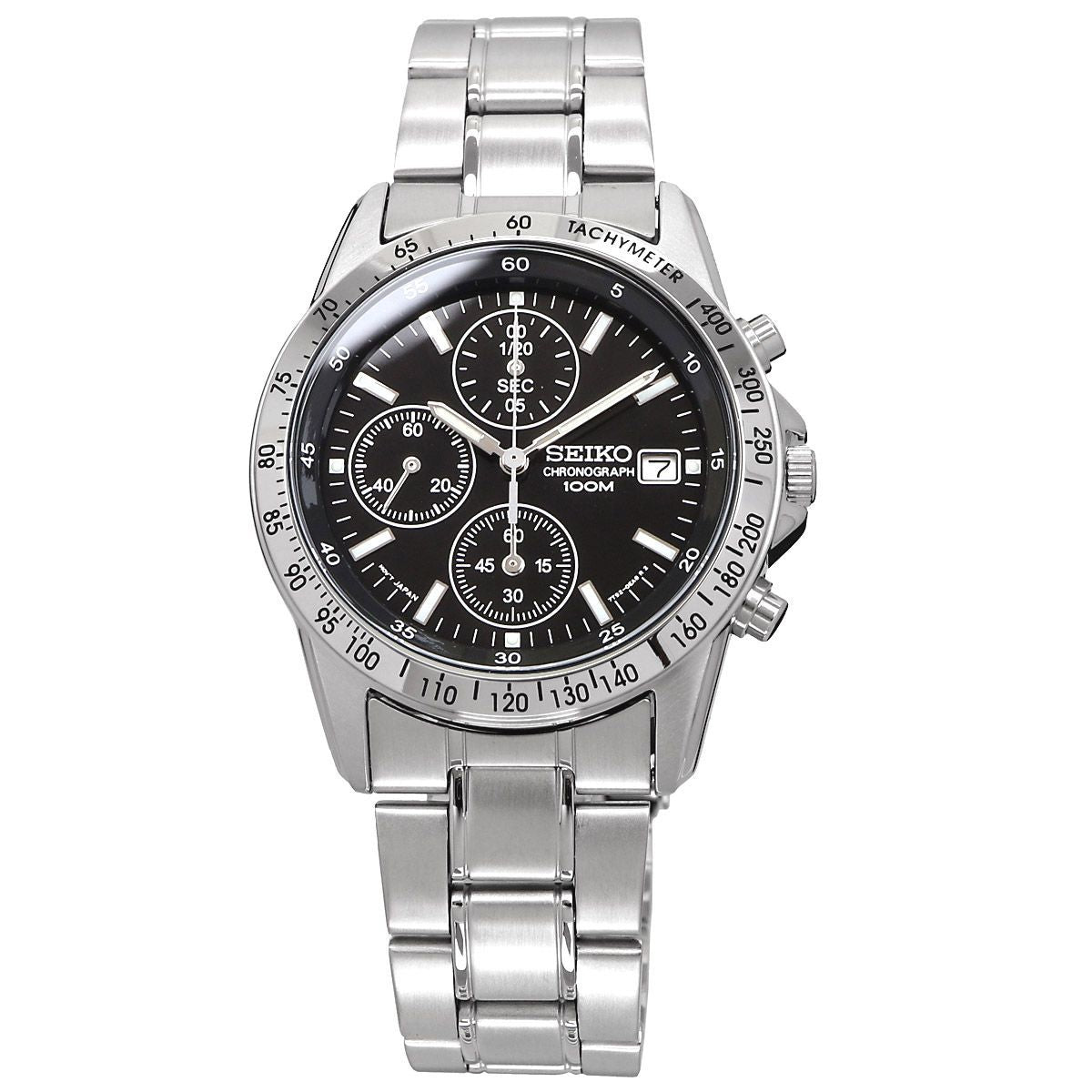 SEIKO Watch Quartz 1/20 Second Chronograph Tachymeter 100M Men's SND367P New
