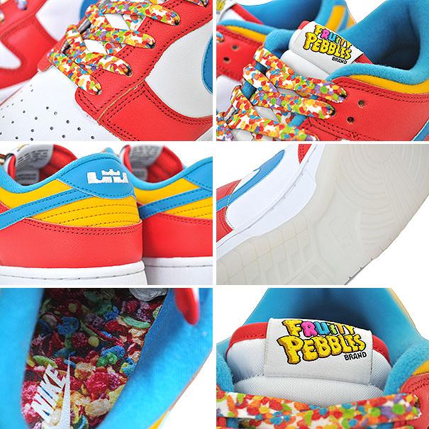 NIKE DUNK LOW QS LEBRON JAMES Fruity Pebbles habanero red/laser blue-white US11