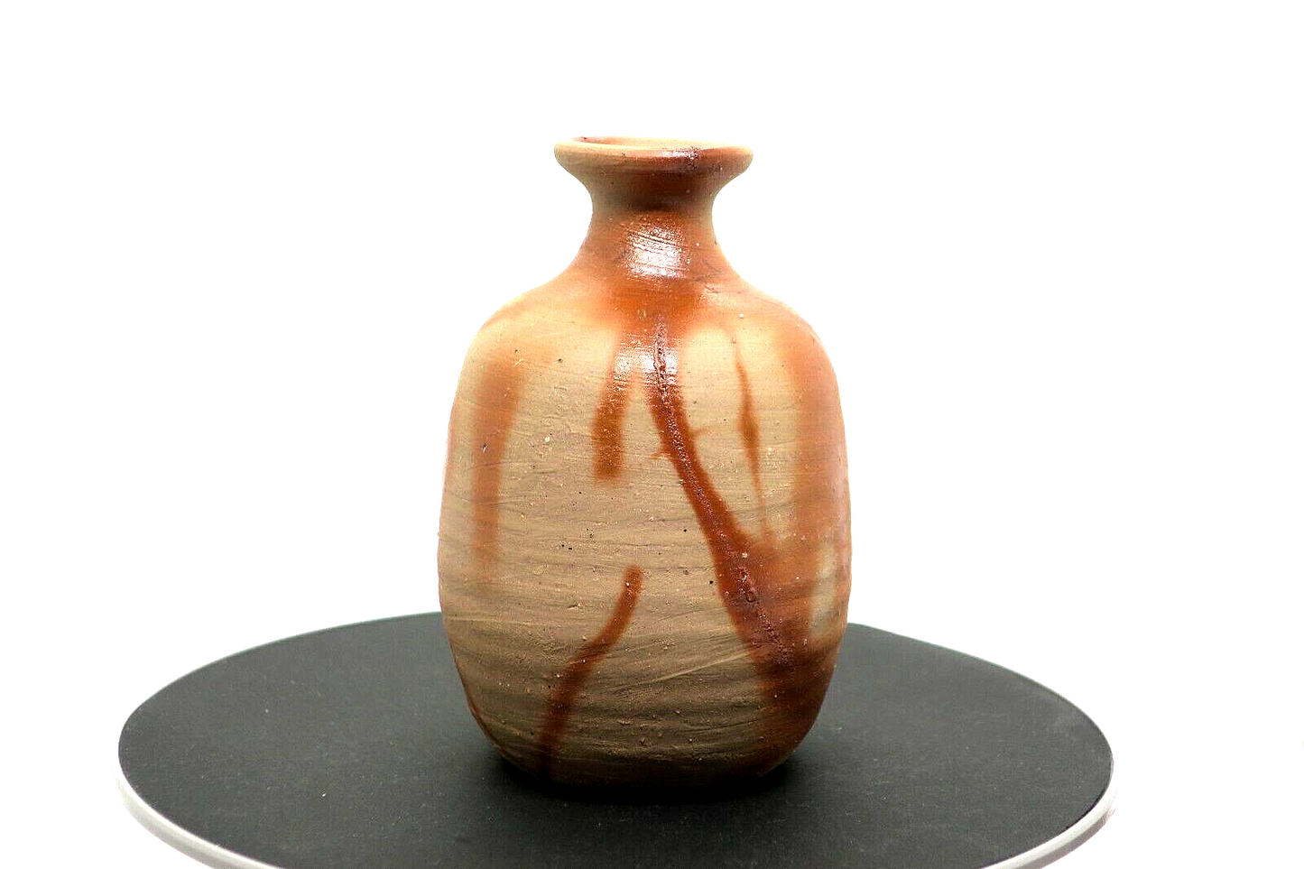 Japanese tokkuri sake bottle and two sake cups Bizen ware From Japan