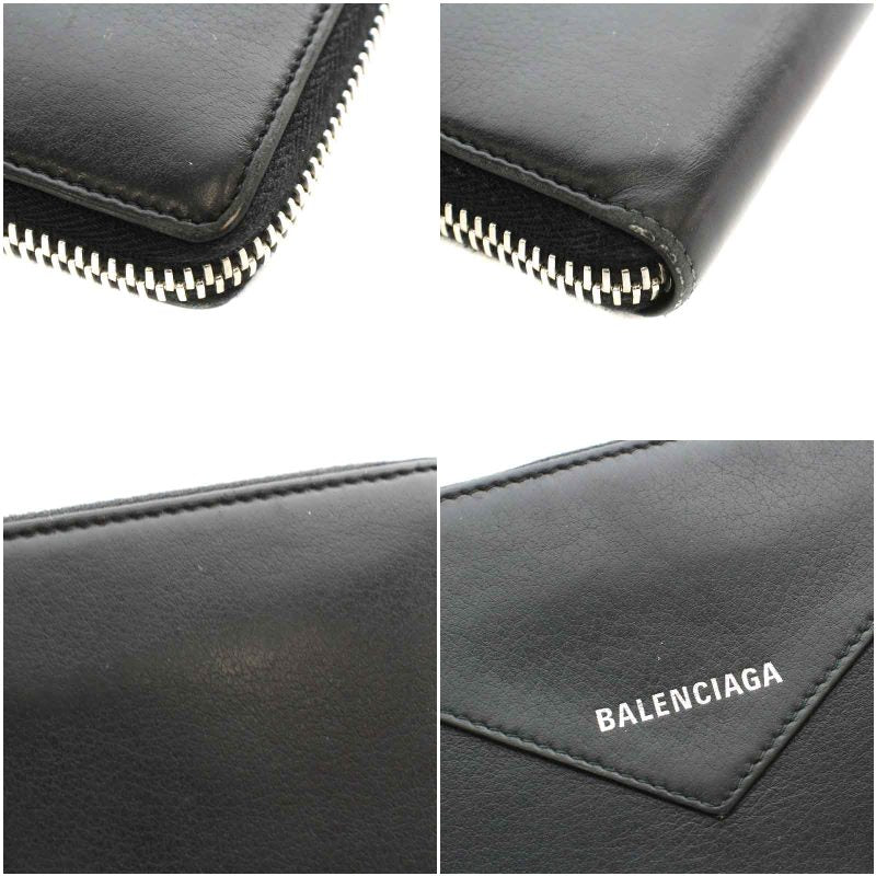 [Used] Balenciaga Paper Wallet Continental Long Wallet Coin Purse Round Zipper L