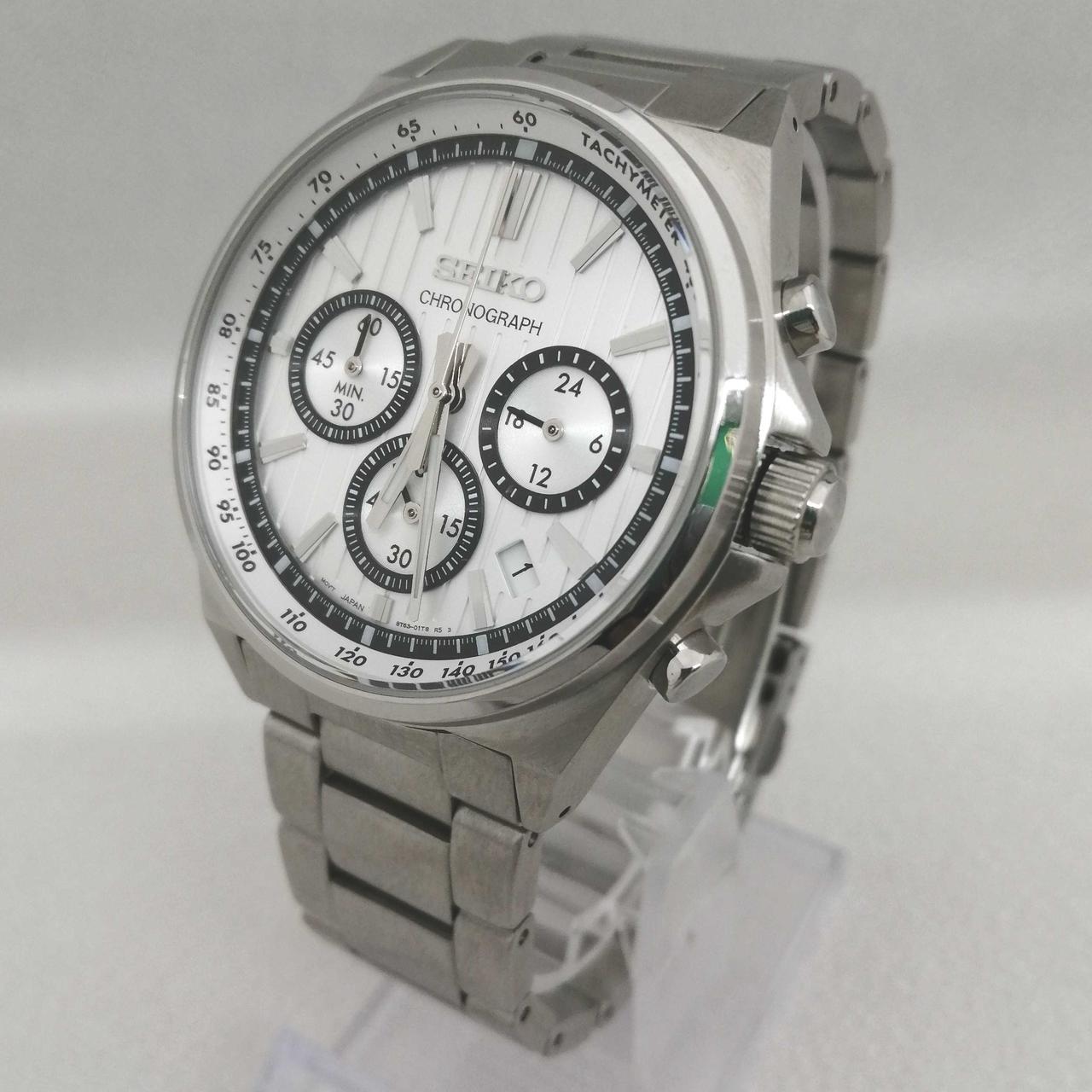 Seiko Watch Chronograph Quartz SS 8T63-01T0 Used in Japan