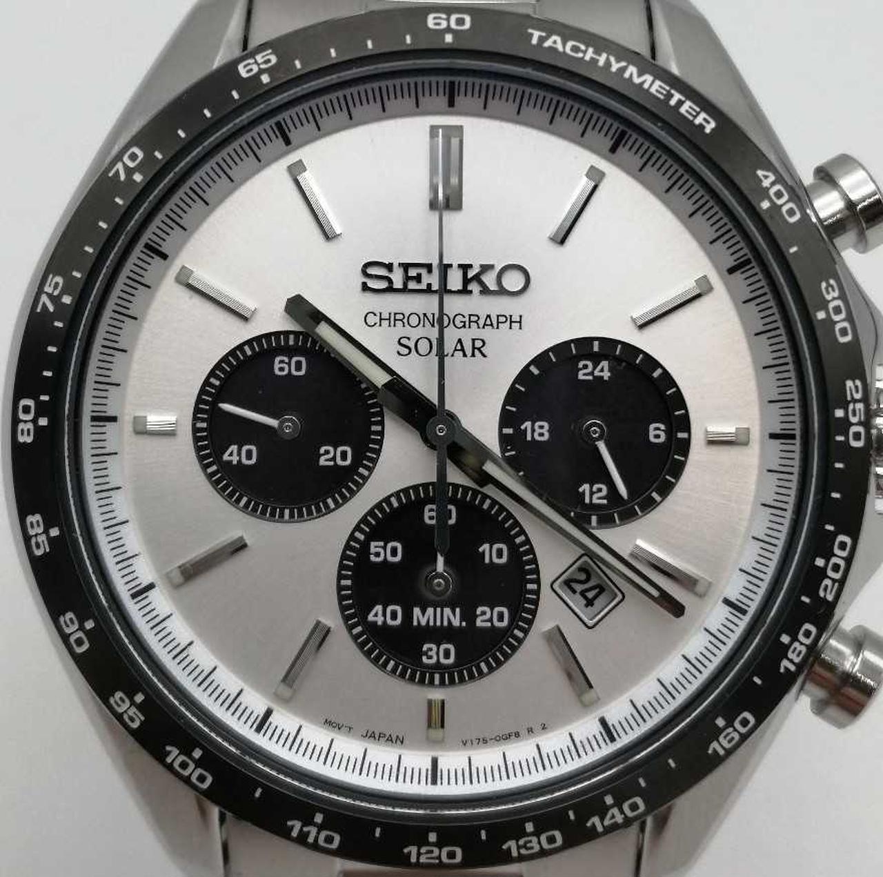 Seiko Watch Chronograph Solar SS SBPY165 Used in Japan