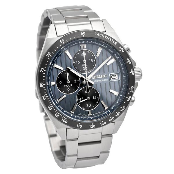 Seiko Watch Chronograph Blue×Silver Men’s SBTR041 Used in Japan