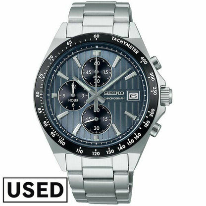 Seiko Watch Chronograph Blue×Silver Men’s SBTR041 Used in Japan