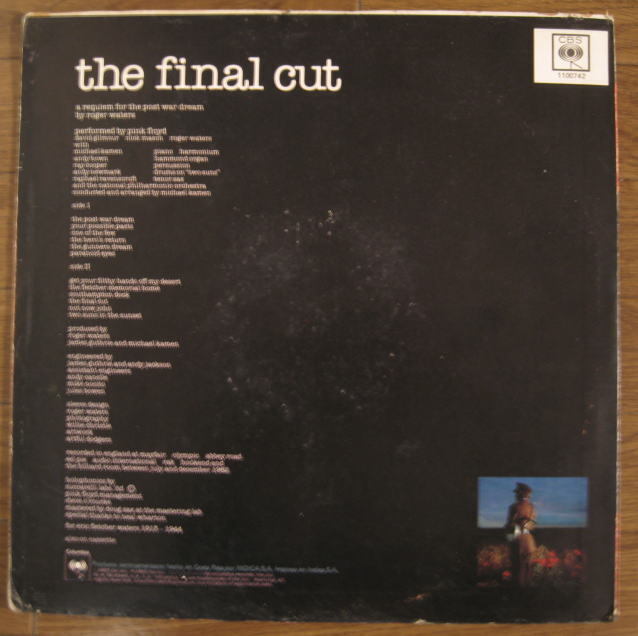 Rare Costa Rica version Pink Floyd / The Final Cut LP Used in Japan F/S