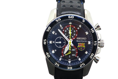 Very Rare Near Mint Seiko Watch Sportura FC Barcelona w/box paper Used F/S