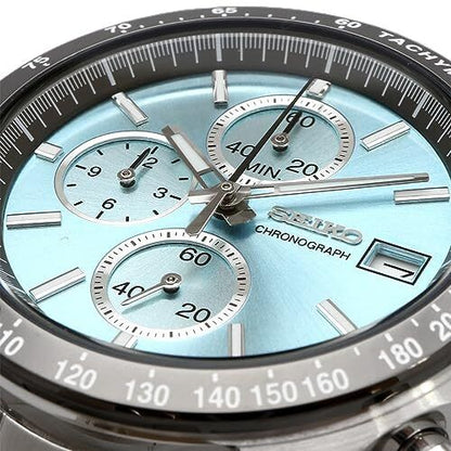 SEIKO Chronograph Quartz Watch for Men SBTR029 Turquoise Blue New From Japan F/S