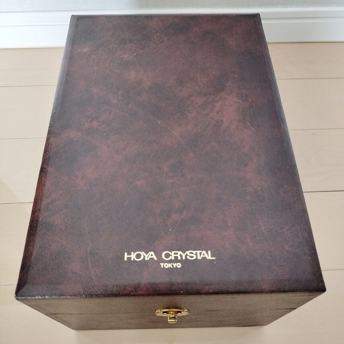 Rare HOYA Crystal Flower Vase Crystal Glass w/box Used in Japan F/S