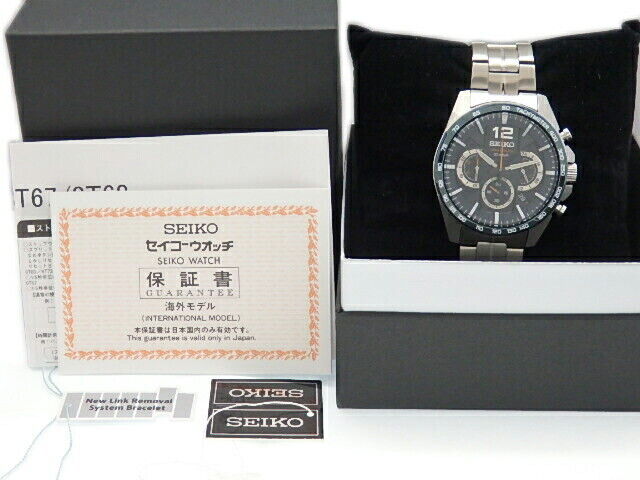 Seiko Watch Chronograph Tachymeter Navy Dial SSB345P1 Used in Japan F/S