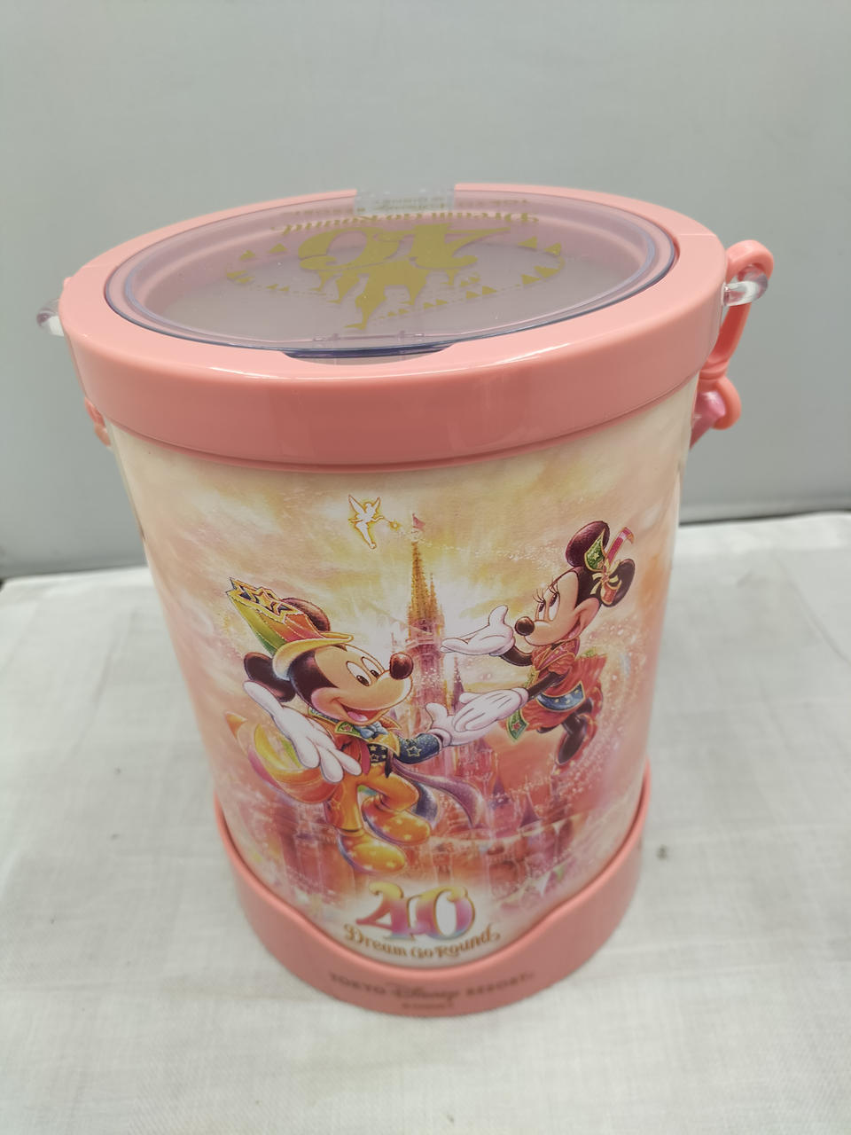 Rare Tokyo Disney Resort Popcorn Bucket 40th Anniversary Used in Japan