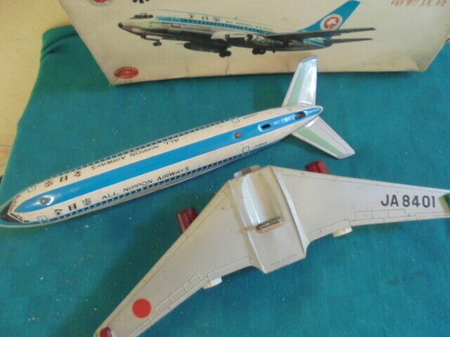 Rare AS-IS Nomura Toy All Nippon Airways Electric Toy Boeing 737 Jet Tin Used