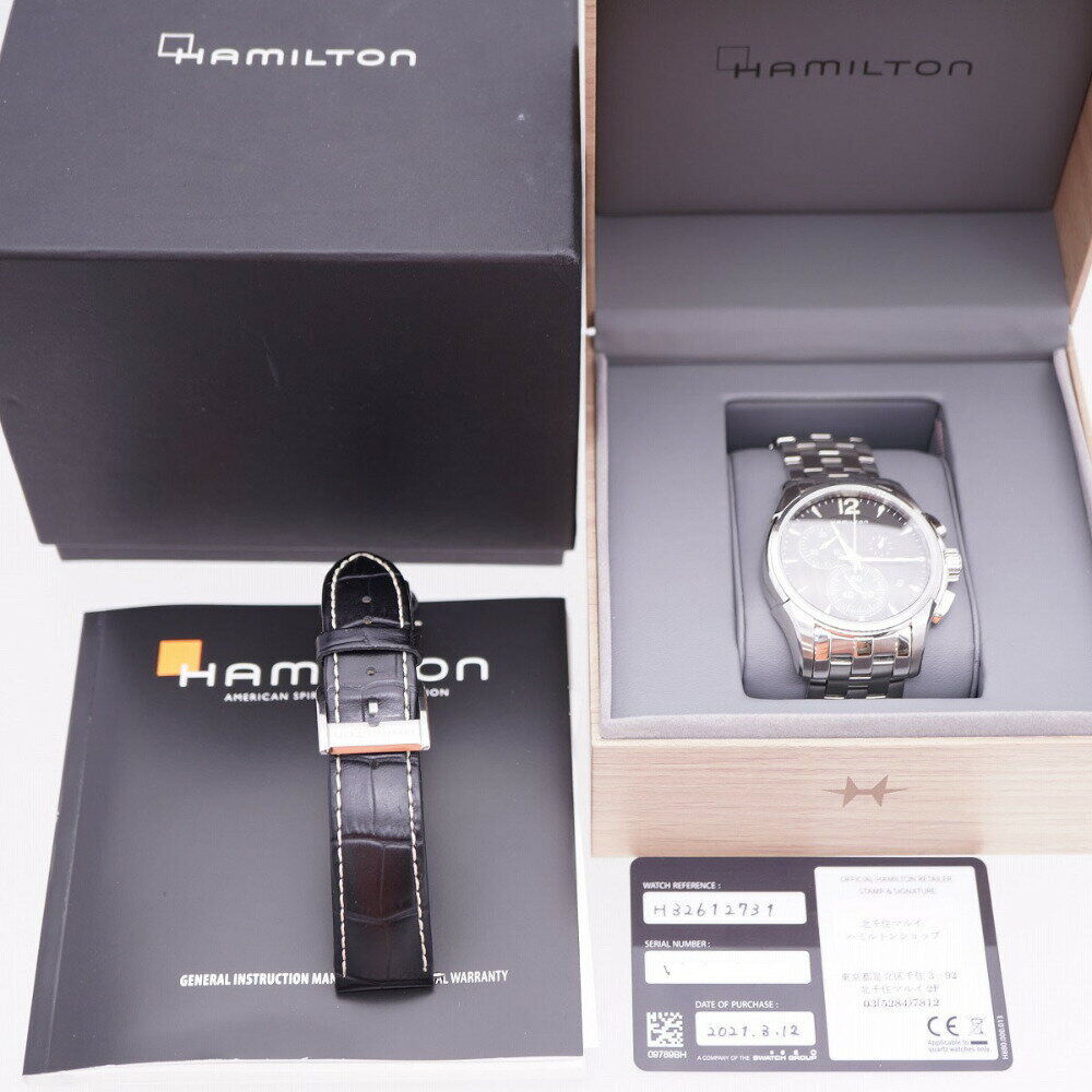 Hamilton Watch Jazzmaster Quartz Black Dial H32612731 Used in Japan F/S