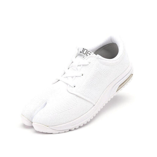 Marugo Sports Jog AIR Split Toe Sneakers Tabi Running Shoes Lightweight White
