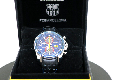 Very Rare Near Mint Seiko Watch Sportura FC Barcelona w/box paper Used F/S