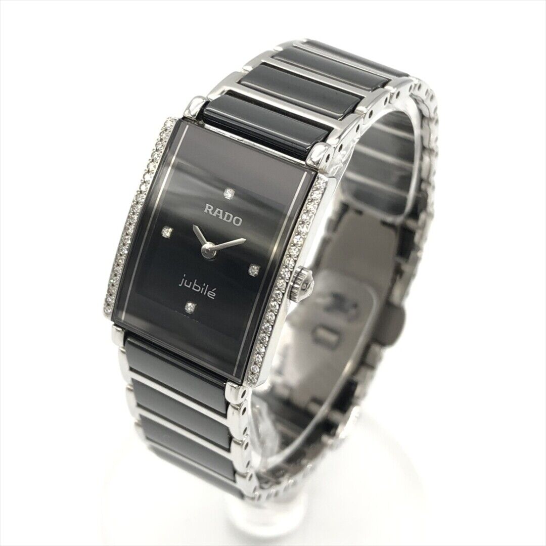 Rado Watch Jubilee 153 0430 3 black dial diamond Used in Japan F/S