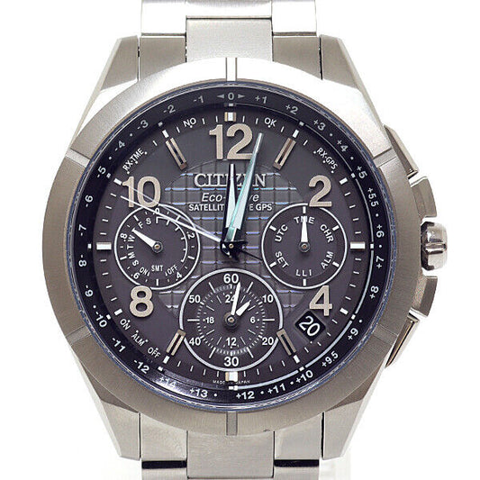 CITIZEN Men's Watch ATESA Eco-Drive Solar Radio Titanium Used in Japan