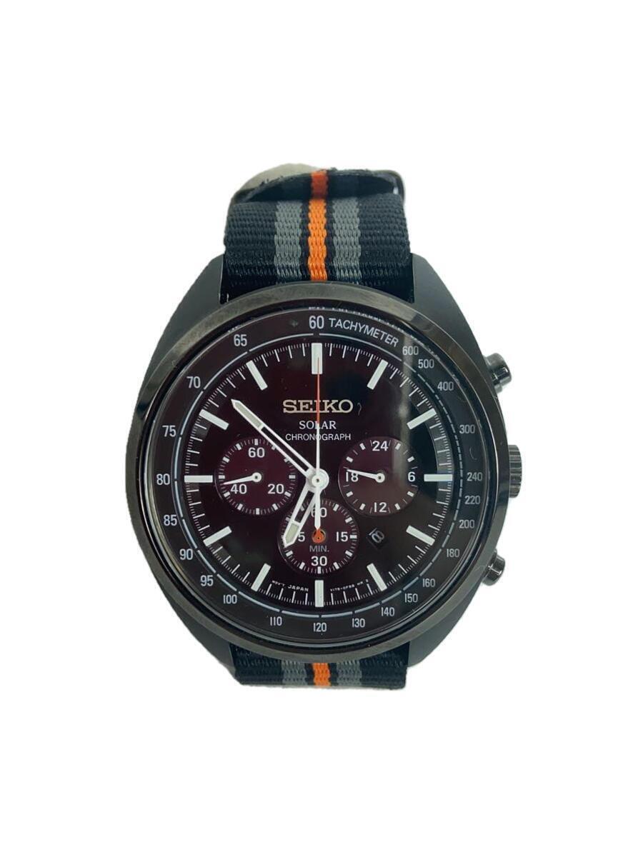 Seiko Watch Chronograph Quartz Analog Black V175-0EN0 Used in Japan F/S