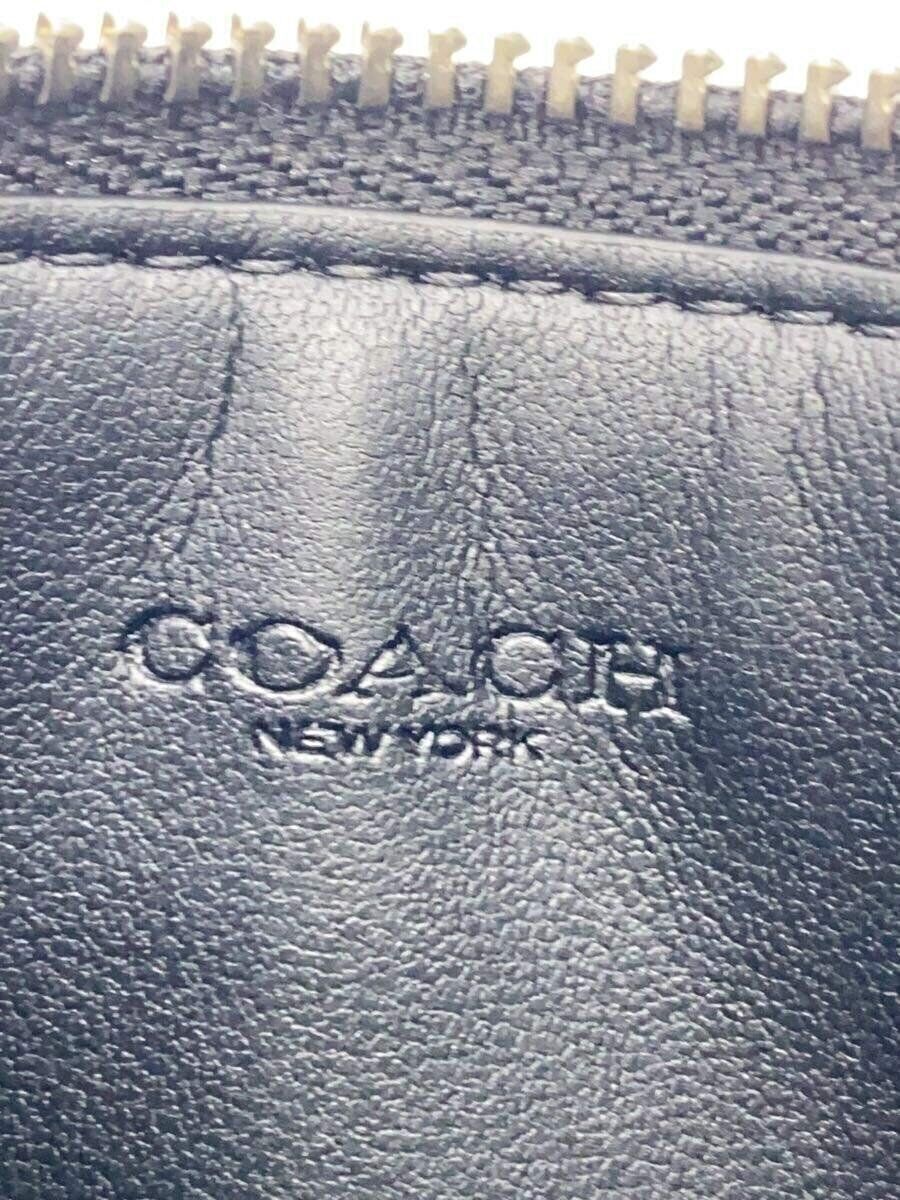 COACH Card Case Leather BLK Men's Used in Japan F/S