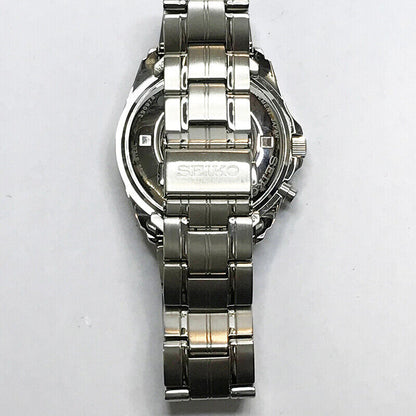 Rare Seiko Watch KINETIC 5M63-0AH0 Automatic Back Skeleton AT Day Date Used F/S