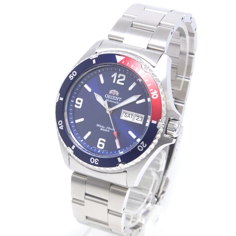 Orient Mako Watch SAA02009D3 Diver Blue Red Bezel Automatic Men's Used in Japan