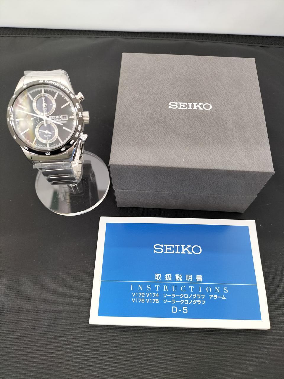 Seiko Watch Chronograph Solar V172-0AP0 Used in Japan F/S