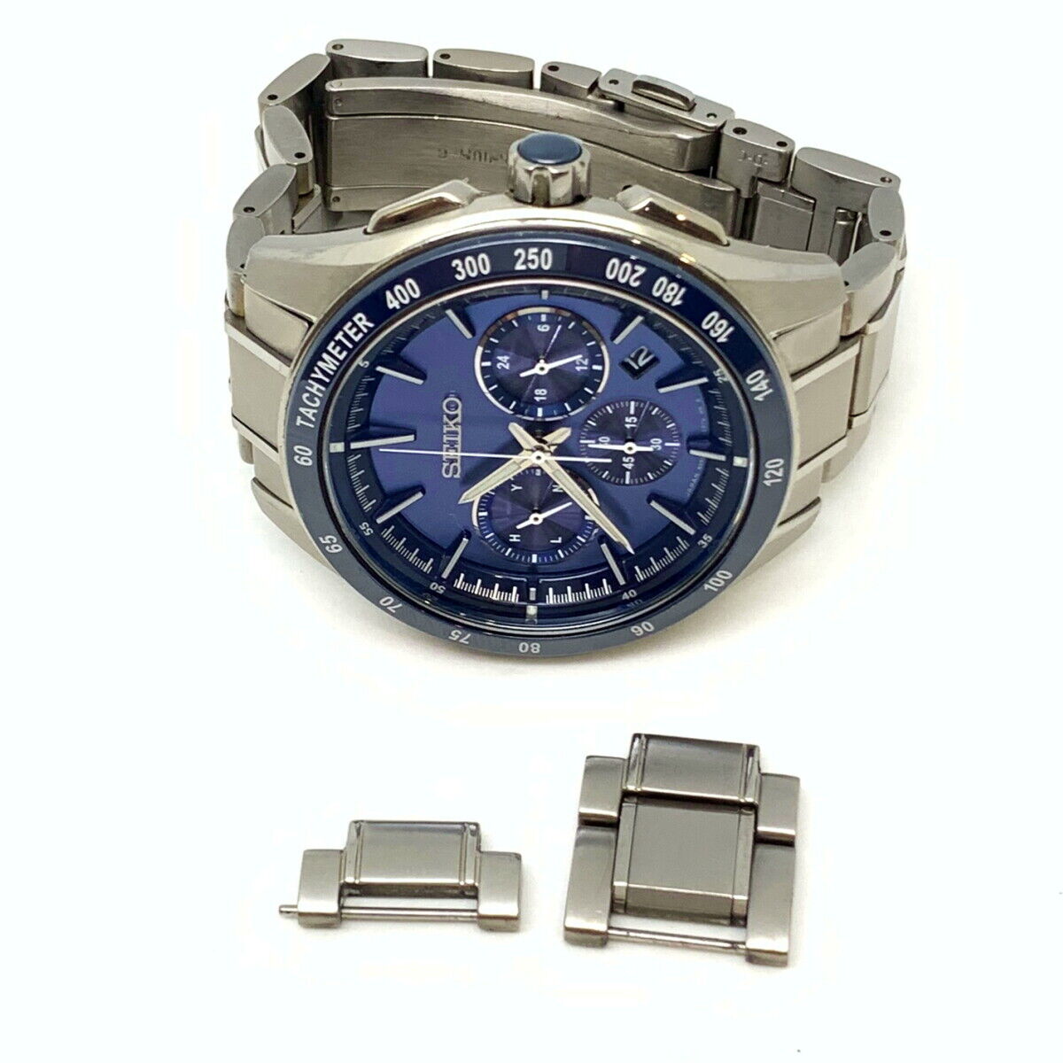 Seiko Watch Brightz Chronograph SAGA181 Solar Radio Used in Japan