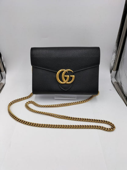 GUCCI model number: 401232.2067 Chain bag GG Marmont BLK Used in Japan F/S