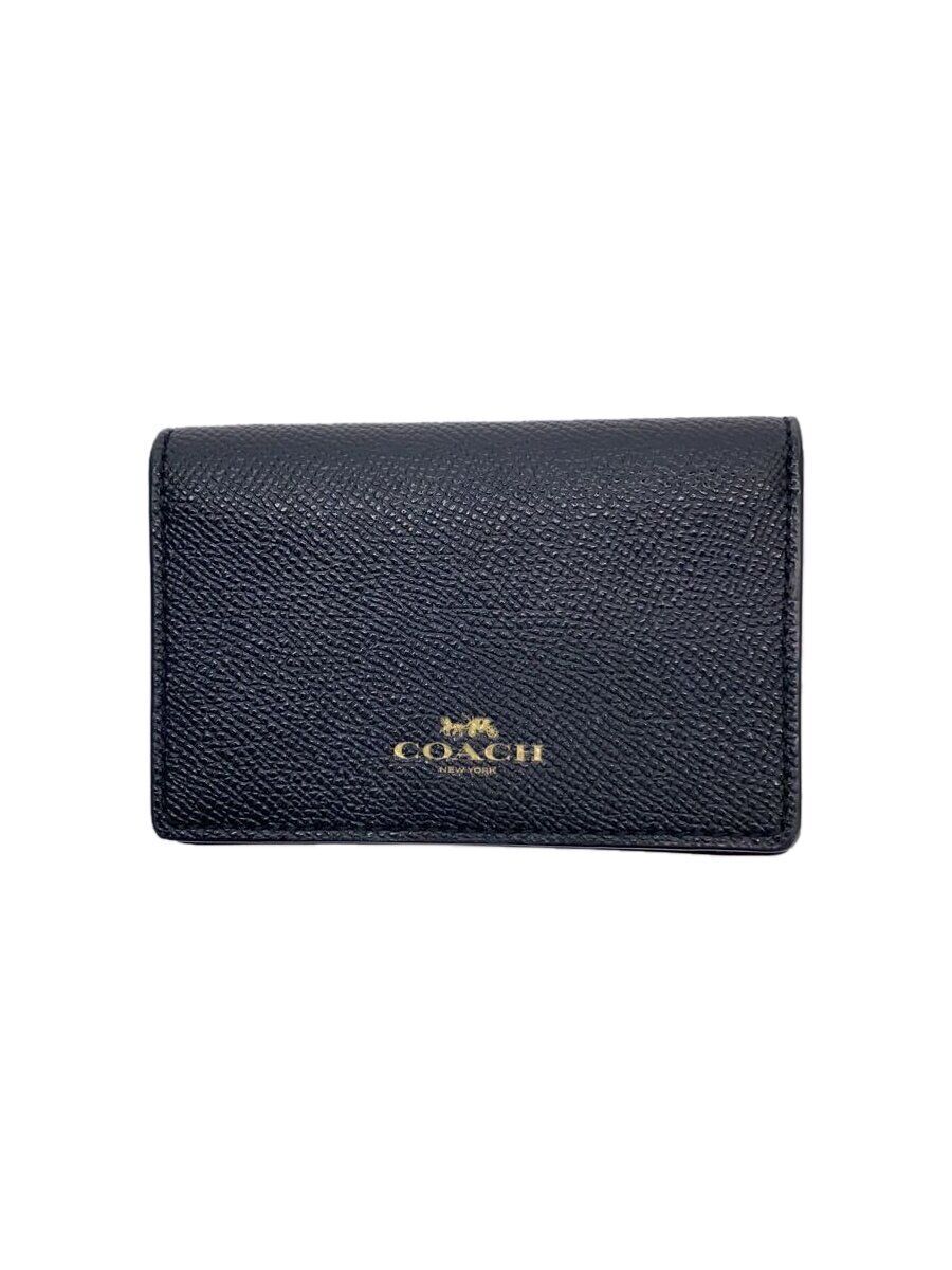 COACH Card Case Black Used in Japan F/S