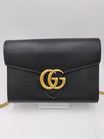 GUCCI model number: 401232.2067 Chain bag GG Marmont BLK Used in Japan F/S