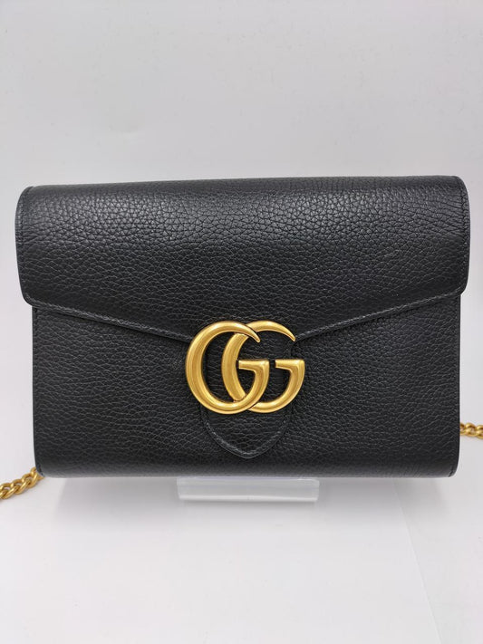 GUCCI model number: 401232.2067 Chain bag GG Marmont BLK Used in Japan F/S