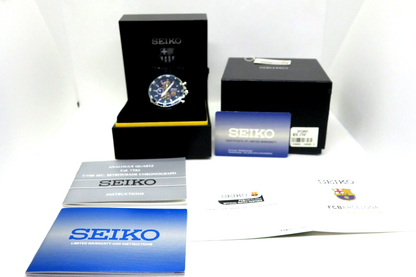 Very Rare Near Mint Seiko Watch Sportura FC Barcelona w/box paper Used F/S