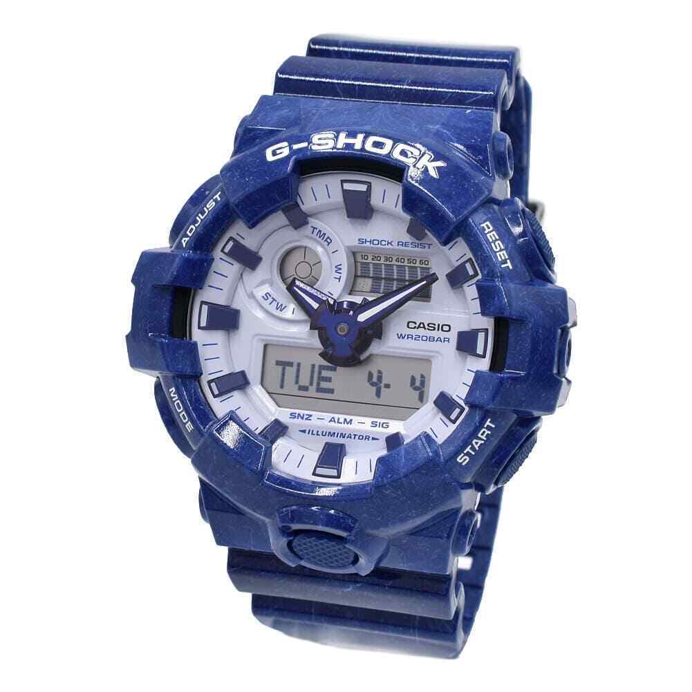 Casio Watch G-Shock Analog Digital White Blue GA-700 SERIES Used in Japan F/S